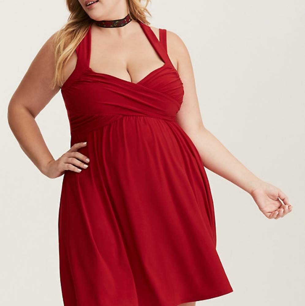 Torrid Red CrissCross Baby Doll Dress